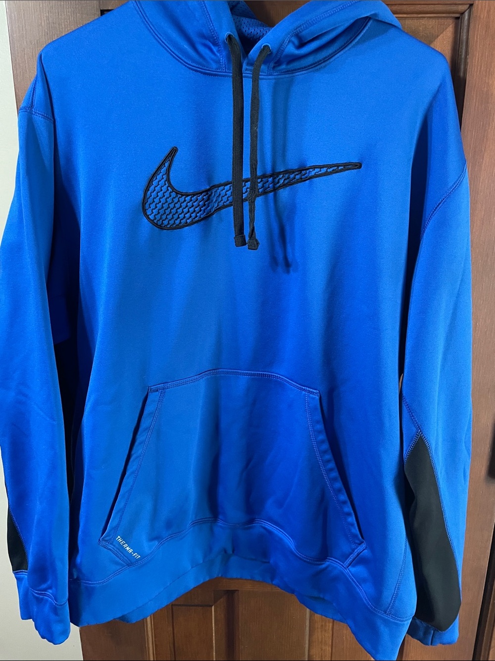 Nike Men's Royal Blue Hoodie with Black Swoosh